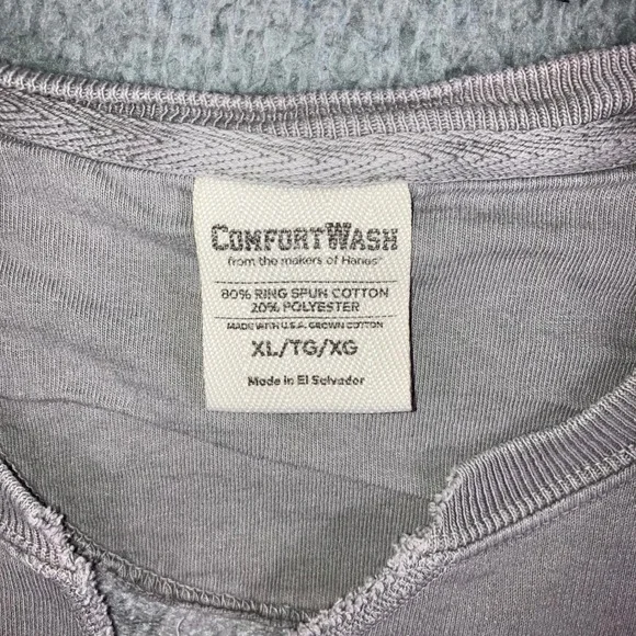 ComfortWash Hanes Sweatshirt XL Long Sleeve Pullover Embroidered 1 Grunge Unisex - Picture 7 of 9